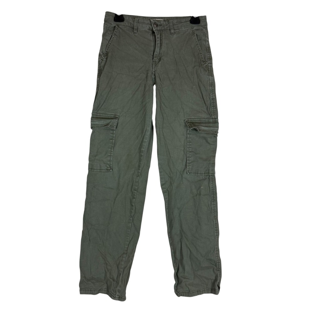 Sweet Envy Pants Womens M Green Cargo Twill Straight Leg Stretch Relaxed Casual